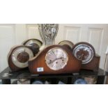 Five old mantel clocks, COLLECT ONLY.