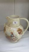 A large Staffordshire pot hand painted with pheasants. COLLECT ONLY.