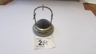 A Victorian nickle ring stand/pin cushion.