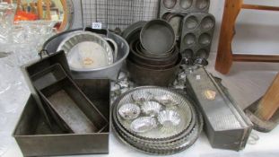 A good lot of vintage baking trays etc., COLLECT ONLY.