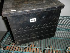 An old metal coal bin, COLLECT ONLY.