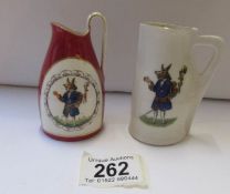 A Goss jug 'Black Jack Winchester College' and an Hayter & Stickland, Winchester hand painted jug.