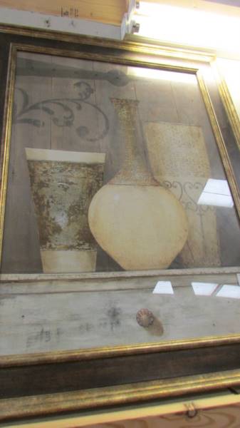 A large framed and glazed still life print, COLLECT ONLY.