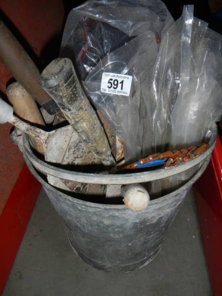 A bucket of hand tools, COLLECT ONLY.