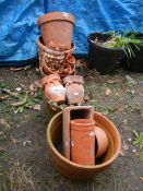 A quantity of terracotta plant pots. COLLECT ONLY.