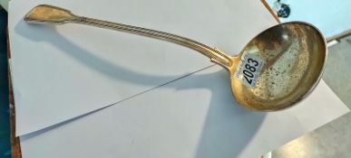 A large hallmarked Silver ladle. Weight 300 grams.