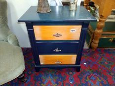 A two tone bedroom chest. 55cm x 39cm x 63cm. COLLECT ONLY.