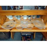 A quantity of glass fish shape plates including one plastic. COLLECT ONLY.