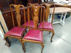 A set of Edwardian oak high back dining chairs. COLLECT ONLY.