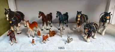 A selection of horse ornaments, various sizes. All unmarked. COLLECT ONLY.