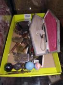 A box of miscellaneous including jewellery, pens, pearls etc