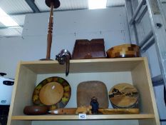 Two shelves of wooden items. COLLECT ONLY.