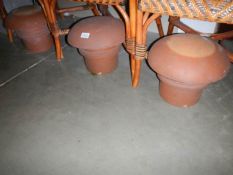 Three vintage terracotta chimney pot cappings, COLLECT ONLY.