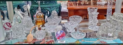 A selection of moulded glass, including bells, jelly mould, etc, COLLECT ONLY.