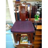 A teak hall chair with carved back. COLLECT ONLY.