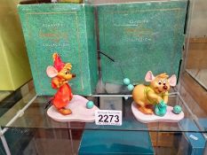 Two boxed Disney WDCC Cinderella mice figures