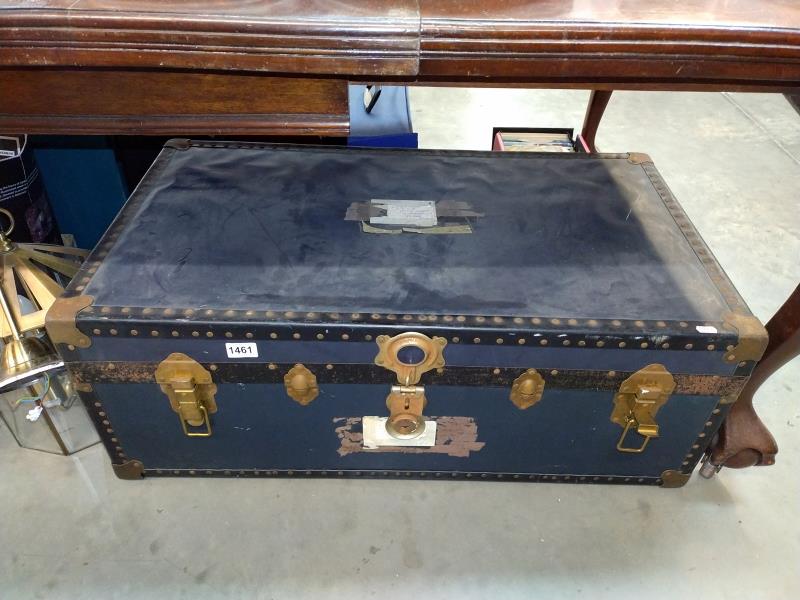 A large old steamer trunk. 91cm x 51cm x 34cm. COLLECT ONLY.