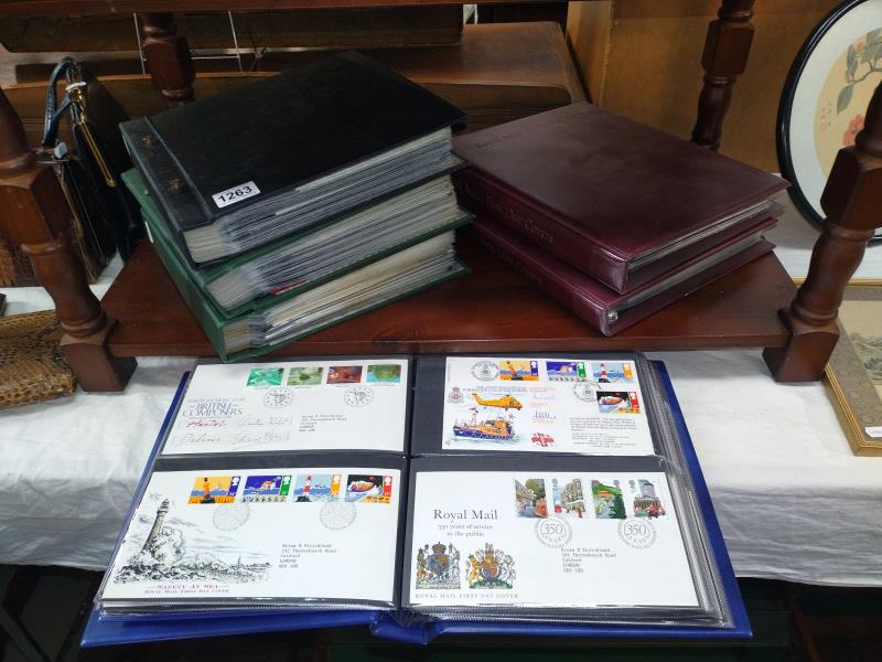 Six albums of First Day Covers. Mainly UK, some coin covers, some stamp booklets etc.