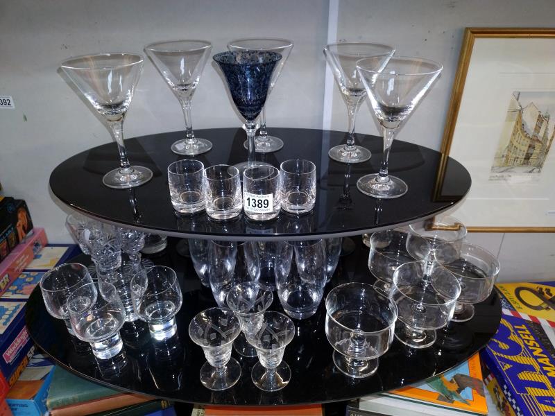 A selection of drinking glasses, COLLECT ONLY.