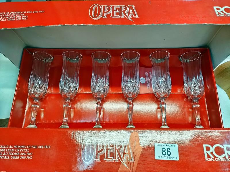3 boxed sets of RCR Royal Crystal Rock opera wine glasses, COLLECT ONLY. - Image 2 of 4