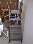 A vintage wooden step ladder, COLLECT ONLY.