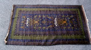 A Turkish/ Aztec style pattern rug. Length 210cm x 113cm. COLLECT ONLY.