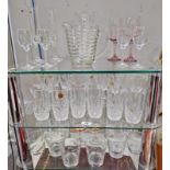 A selection of glassware including French crystal, COLLECT ONLY.