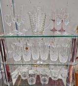 A selection of glassware including French crystal, COLLECT ONLY.