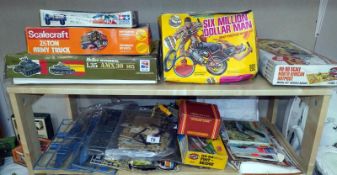 A selection of vintage model kits including Airfix, Tamiya, Denys, Fisher, plus unboxed kits, etc,