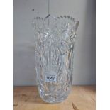 A large cut glass vase, COLLECT ONLY.