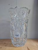 A large cut glass vase, COLLECT ONLY.
