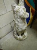 A garden statue of an Alstation dog. COLLECT ONLY.