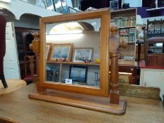 A pine dressing table mirror. COLLECT ONLY