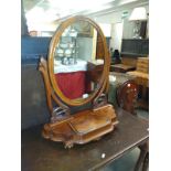 A late 19th Century early 20th Century toilet mirror. COLLECT ONLY.