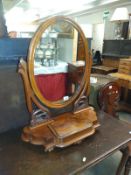 A late 19th Century early 20th Century toilet mirror. COLLECT ONLY.