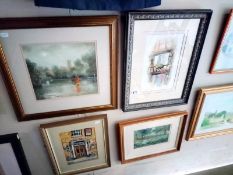 Four watercolours of various scenes.