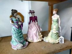 Three Coalport unglazed figurines. The age of Elegance.