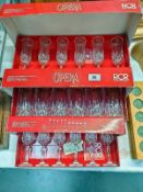 3 boxed sets of RCR Royal Crystal Rock opera wine glasses, COLLECT ONLY.