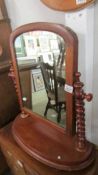 A Victorian mahogany toilet mirror, 56 x 21 x 61 cm. COLLECT ONLY.