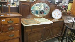A mahogany mirror backed sideboard. COLLECT ONLY.