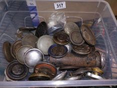 A quantity of vintage and classic car oil, petrol and radiator caps.