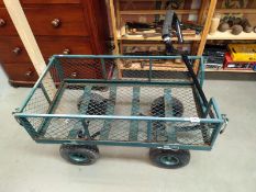 A four wheel garden trolley. 96cm x 51cm. COLLECT ONLY.