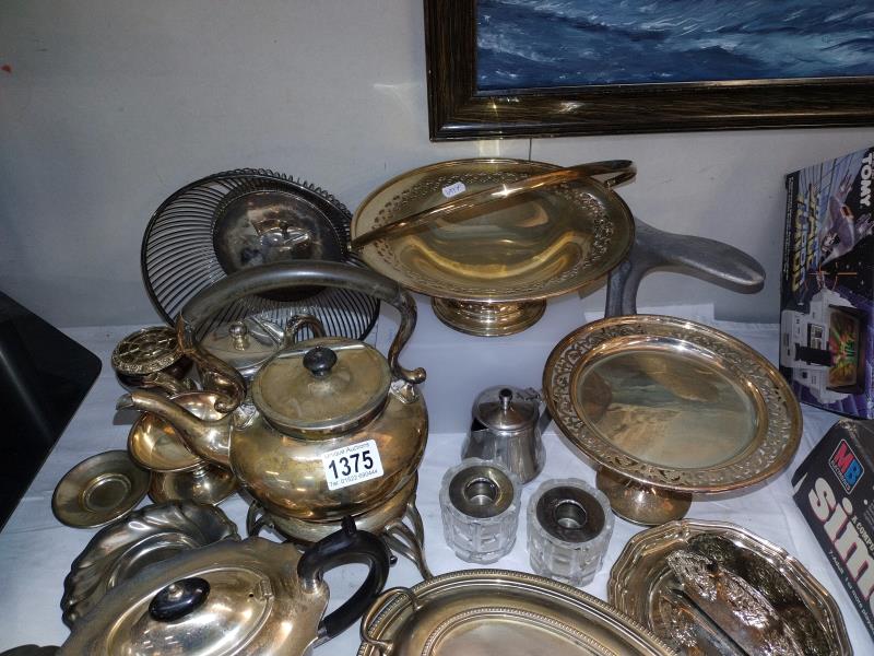 A quantity of 19/20th Century silver plate including tureen, kettle on stand etc - Image 2 of 3