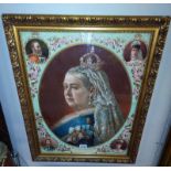 Queen Victoria empress of India gilt framed print. 57cm x 69cm.