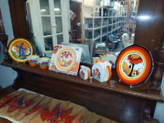 A collection of Clarice Cliff style pottery etc.
