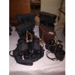 Five pairs on binoculars including, Revue 20X50, Maginhox 6X3 Plus 3 others.