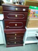 Two dark wood effect bedroom chest of drawers (45cm x 47cm x Height 56cm) COLLECT ONLY