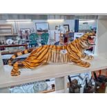 A large Italian porcelain tiger by Favaro Cecchetto length 61cm, COLLECT ONLY.