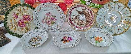 A collection of cabinet plates including ribbon plates, COLLECT ONLY.