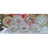 A collection of cabinet plates including ribbon plates, COLLECT ONLY.